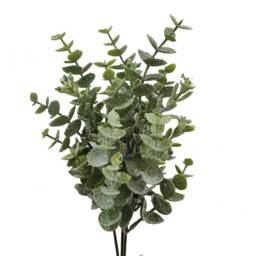 Artificial Frosted Snowy Eucalyptus Leaf Spray Plants Fake Leaves Poinsettia Pick For Christmas , Wreath Craft Wedding Home D??cor Party - thumbnail 2