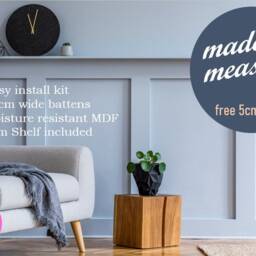 Half Wall Nordic Panelling Kit 110cm High Mdf Batten & Rail With Free Shelf - thumbnail 2