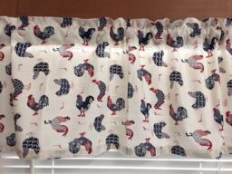 Americana Red, White & Blue Rooster Valance ~ 42 - thumbnail 1
