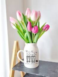 Personalised Mothers Day Ceramic Wellie Design Vase, Birthday Vase Gift, Gift For Mum, Mum Nanny Grandma - thumbnail 1