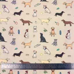 Custom Roman Blind - Emma Lawrence Barking Buddies Linen , Made To Measure Window Treatment - thumbnail 3