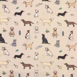 Custom Roman Blind - Emma Lawrence Barking Buddies Linen , Made To Measure Window Treatment - thumbnail 2