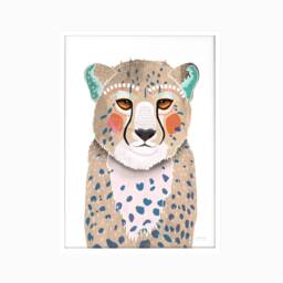 Cheetah Print, Animal Colourful Artwork, African Wildlife Art, Safari Collage, Nursery Decor, Kids Bedroom Prints - thumbnail 3