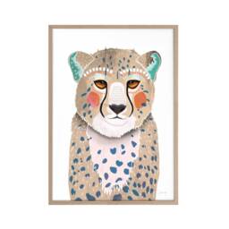 Cheetah Print, Animal Colourful Artwork, African Wildlife Art, Safari Collage, Nursery Decor, Kids Bedroom Prints - thumbnail 2