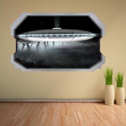 Aliens Spaceship Ufo Wall Decal Sticker Mural Poster Print Art Kids Bedroom Home Decor Ay7 - thumbnail 2