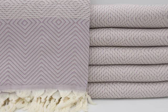 "Turkish Blanket, Lilac Blanket, Peshtemal Cover, Beach Towel, Turkish Cotton Blanket, Bed Cover, Turkish Throw, 75""x91" - image 1