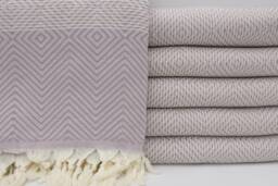"Turkish Blanket, Lilac Blanket, Peshtemal Cover, Beach Towel, Turkish Cotton Blanket, Bed Cover, Turkish Throw, 75""x91"