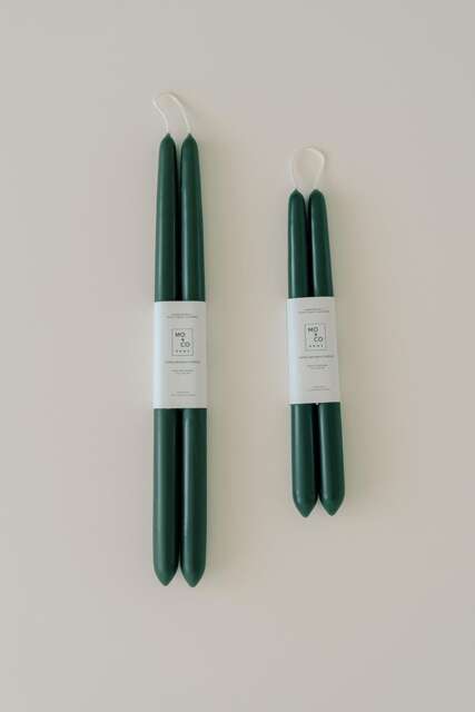 Beeswax Taper Candles Pure Candles, Forest Green Spring Decor, Easter Table Natural Handmade in Usa - image 1