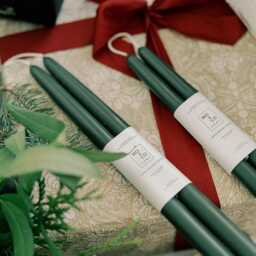 Beeswax Taper Candles Pure Candles, Forest Green Spring Decor, Easter Table Natural Handmade in Usa - thumbnail 4
