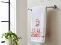 Monogrammed Toile Bath Towel Set/Absorbent 100% Cotton