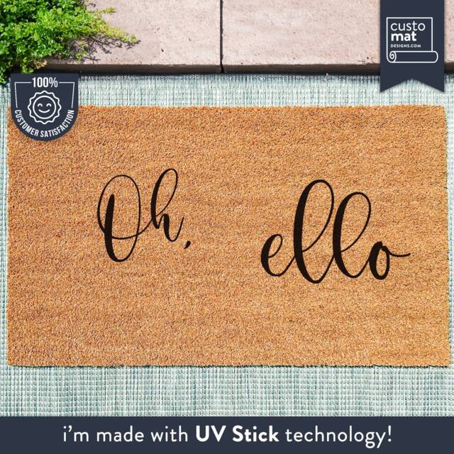 Oh Hello Doormat - Christmas Gift Funny New Home Housewarming Custom Mat - image 1