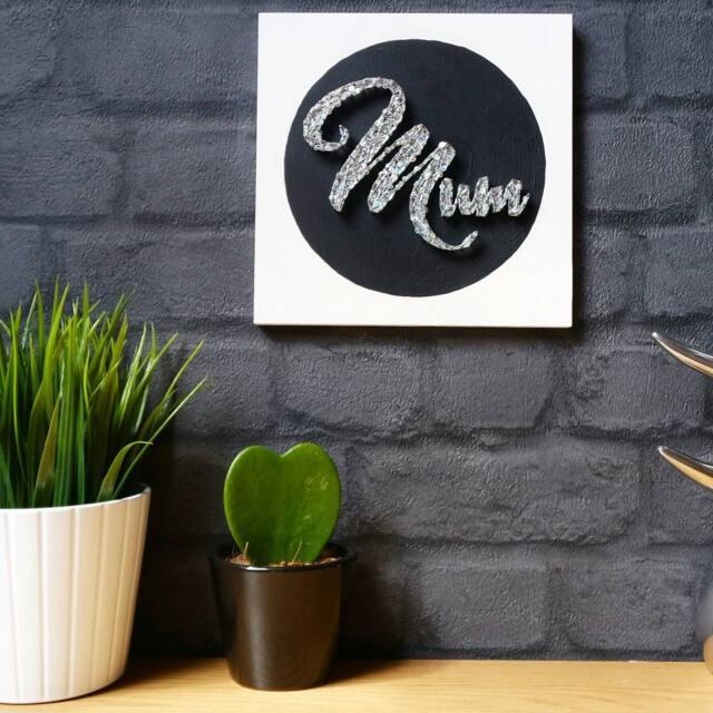 Mum String Art Unique Handmade Gift Idea For Mother's Day Mum Sign Birthday Black & Silver Home Decor Wall Decoration Deeisfordaisy - image 1