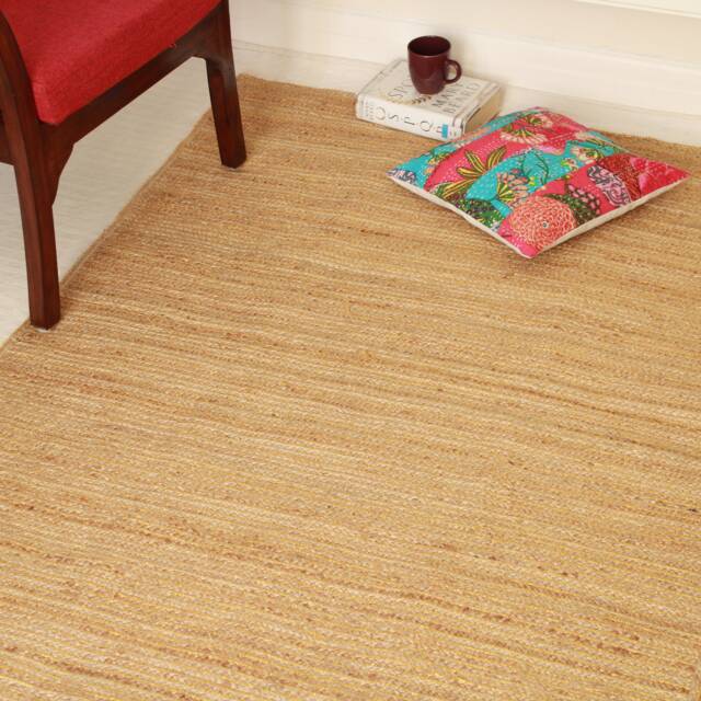 Large Handwoven Jute Rug, Boho Braided Floor Rug 120cm X 180cm, Rectangle Rug, Home Decor, Carpet, Floor Decoration, Natural Jute Rug - image 1