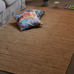Large Handwoven Jute Rug, Boho Braided Floor Rug 120cm X 180cm, Rectangle Rug, Home Decor, Carpet, Floor Decoration, Natural Jute Rug - thumbnail 4