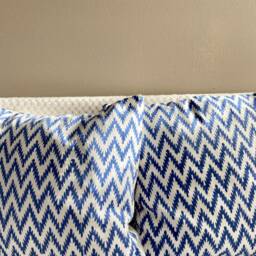 Cushion/Throw Pillow Covers , Block Print Cotton, 16x16 Inches.blue, White Pillow Case, Natural, Organic Cotton, Cushion Cover India, Indian - thumbnail 3