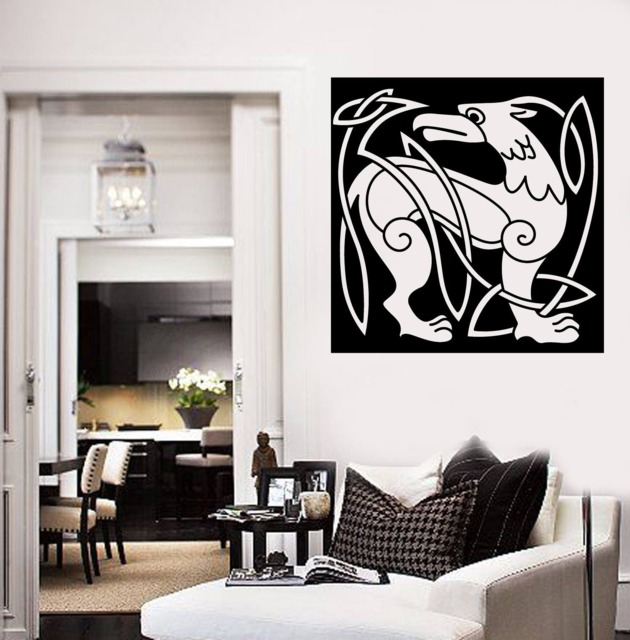 Wall Art Mural Decal Abstract Animal Dog in Celtic Style Decor For Living Room - #2477Dn - image 1