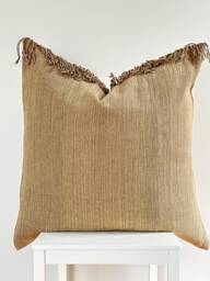 Brown Tribal Hemp Hand Woven Natural Dye Color Hmong Lumbar Pillow Cover - thumbnail 1