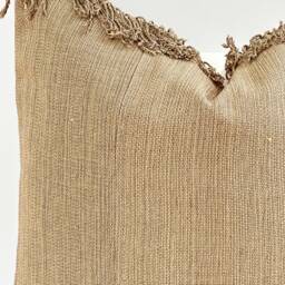 Brown Tribal Hemp Hand Woven Natural Dye Color Hmong Lumbar Pillow Cover - thumbnail 2