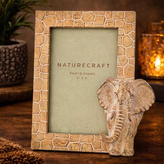 "Naturecraft Wood Effect Elephant Photo Frame 4"" X 6" - image 1