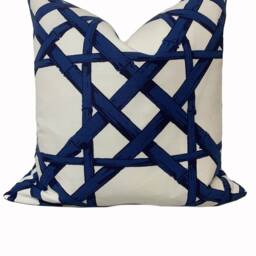 Thibaut Cyrus Cane Summer House Collection Navy Cushion Cover Pillow Double Sided - thumbnail 2