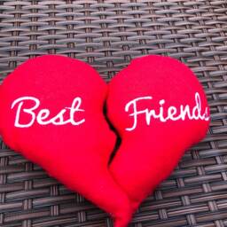 Best Friend Split Heart Cushions, Valentines Gift, Gift For Friends, Friend Pillow - thumbnail 3