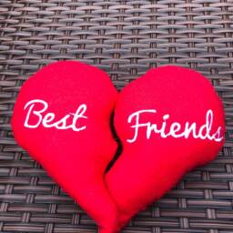 Best Friend Split Heart Cushions, Valentines Gift, Gift For Friends, Friend Pillow - thumbnail 2