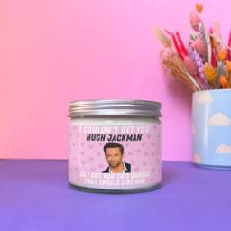 Hugh Jackman Inspired Scented Soy Wax Candle - Novelty Fan Gift - thumbnail 2