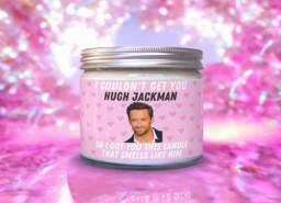Hugh Jackman Inspired Scented Soy Wax Candle - Novelty Fan Gift - thumbnail 1