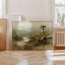 Jungle River Poster, Tropical Valley Print, Nature Wall Art, Paper - thumbnail 4