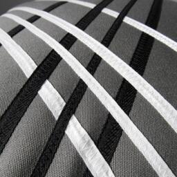Decorative Gray Outdoor Sunbrella?? Pillow Cover With Black & White Geometric Design, Modern Cushions For Pool Loungers/Patio Chairs - thumbnail 2