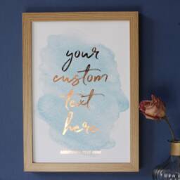 Custom Quote Print, Foil Personalised Wall Art, Sign, Text Print in Gold Foil, Poem Song Lyrics - thumbnail 2