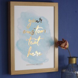 Custom Quote Print, Foil Personalised Wall Art, Sign, Text Print in Gold Foil, Poem Song Lyrics - thumbnail 3