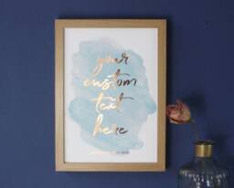 Custom Quote Print, Foil Personalised Wall Art, Sign, Text Print in Gold Foil, Poem Song Lyrics - thumbnail 1