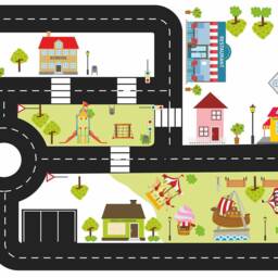 Ikea Lack Table Decal Kids City Road Play Mat - 90x55cm - thumbnail 3