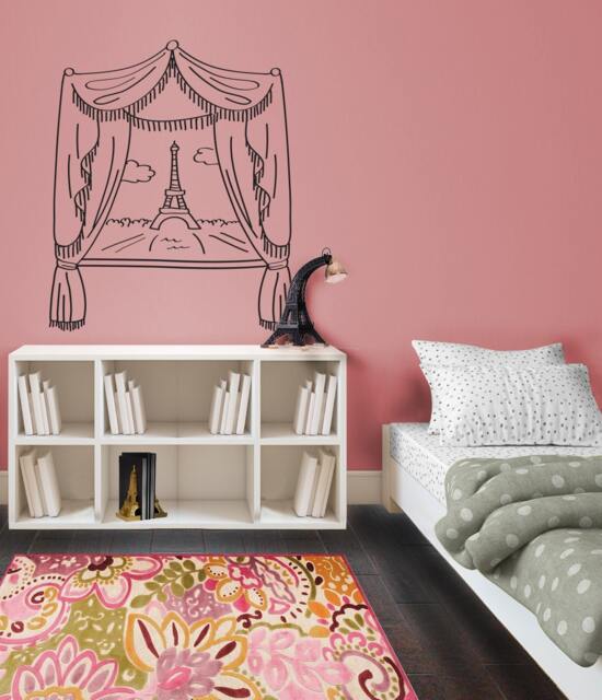 Eiffel Tower Window View Doodle - Paris Wall Decal - image 1