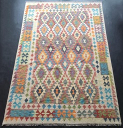 Kilim Rug Classic, Handmade Artisan Afghan Turkish Aztec Natural Wool Area 298x200 cm - thumbnail 1