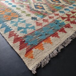 Kilim Rug Classic, Handmade Artisan Afghan Turkish Aztec Natural Wool Area 298x200 cm - thumbnail 2