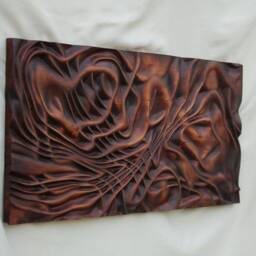 "Organic Wood Wall Art, Us Delivery Duty Paid, Woodcarving, ""Organic Flow 1" - thumbnail 2