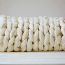 Giant Blanket, 100% Merino Wool Chunky Knit Knitted Arm Warm 7Th Anniversary, Christmas Gift Wife - thumbnail 2