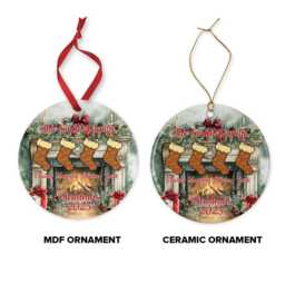 Personalised Family Christmas Ornament 2025 Hanging Stockings Bauble Ceramic Or Mdf Acrylic Disc - thumbnail 3