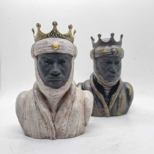 Mansa Musa Bust, African King Statue, Mali Bronze Figurine, Tribal Sculpture, Black Male Ornament, African American, Black History Gift - image 1