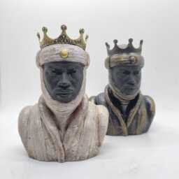 Mansa Musa Bust, African King Statue, Mali Bronze Figurine, Tribal Sculpture, Black Male Ornament, African American, Black History Gift - thumbnail 1
