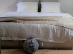 Linen Bedding Set, White Linen With Ties - thumbnail 1