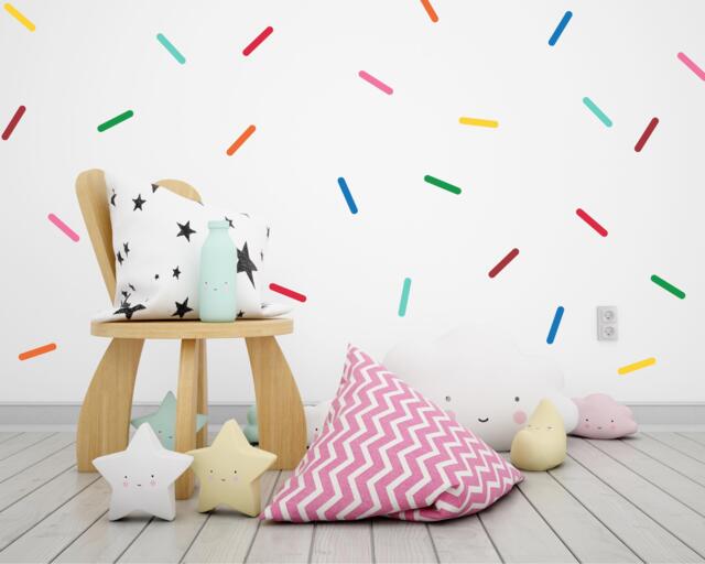 Sprinkles Wall Decals, Rainbow Confetti Stickers, Modern Kids Nursery Decor - image 1