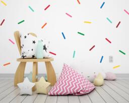 Sprinkles Wall Decals, Rainbow Confetti Stickers, Modern Kids Nursery Decor - thumbnail 1