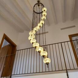 16 Ball Mosaic Lamps, Morocco Lantern, Chandelier, Turkish Light, Hanging Lamp, Lighting, Mosaic Lamp, Mosaic Glass, Morocco Lighting - thumbnail 2