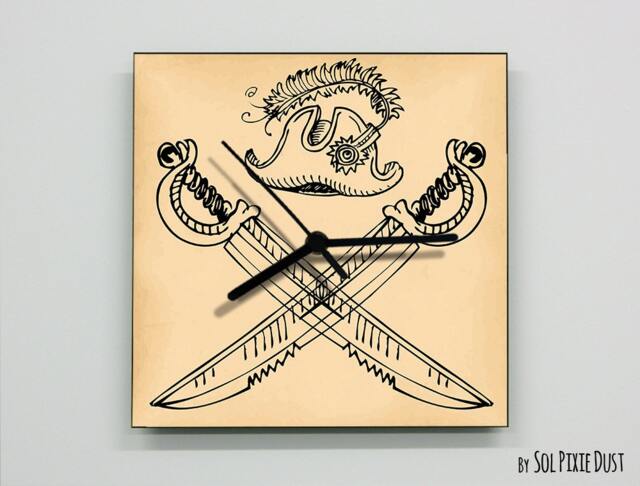 Pirate Swords, Wall Clock - Kids Nursery Room, Teens Baby Room - image 1