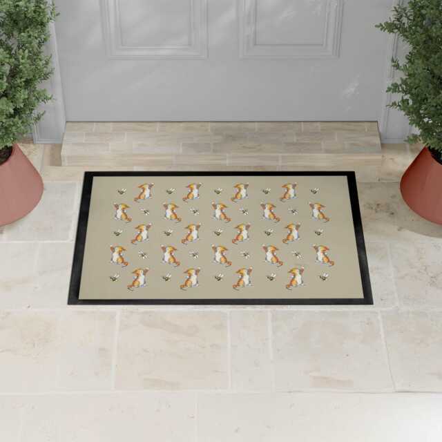 Ginger & White Cat Pattern Door Mat