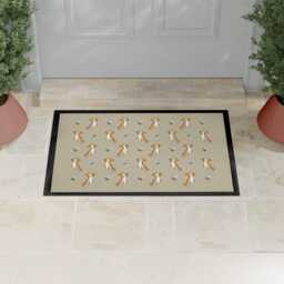 Ginger & White Cat Pattern Door Mat