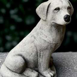 Outdoor Labrador Statue Concrete Dog Figure Stone Memorial Sculpture Cement Pet Ornament Animal Decoration Dog Lover Gift Yard Art - thumbnail 3